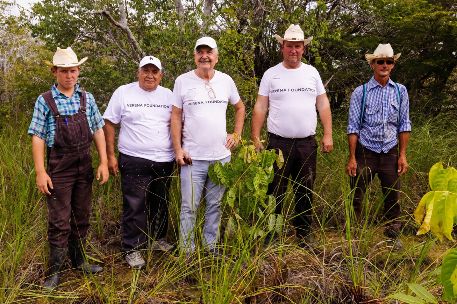 Verena Foundation and neighboring community members during a planting activity
